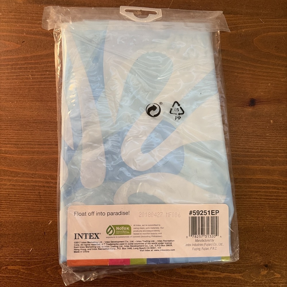 INTEX Inflatable 36" Pool Tube 59251 Clear Color Water Ring Blue NEW in Package!
